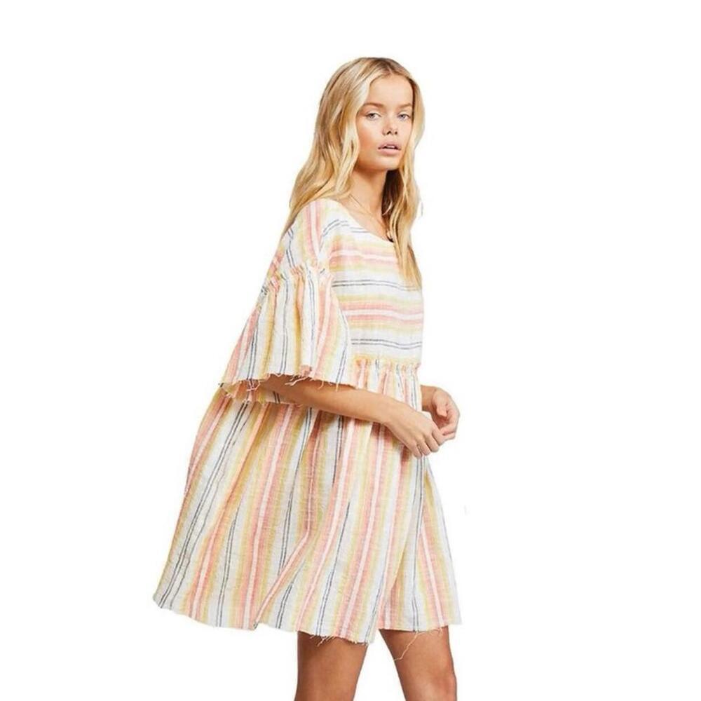Free People Summer Nights Striped Minidress Women’s Size Small Petite Boho EUC